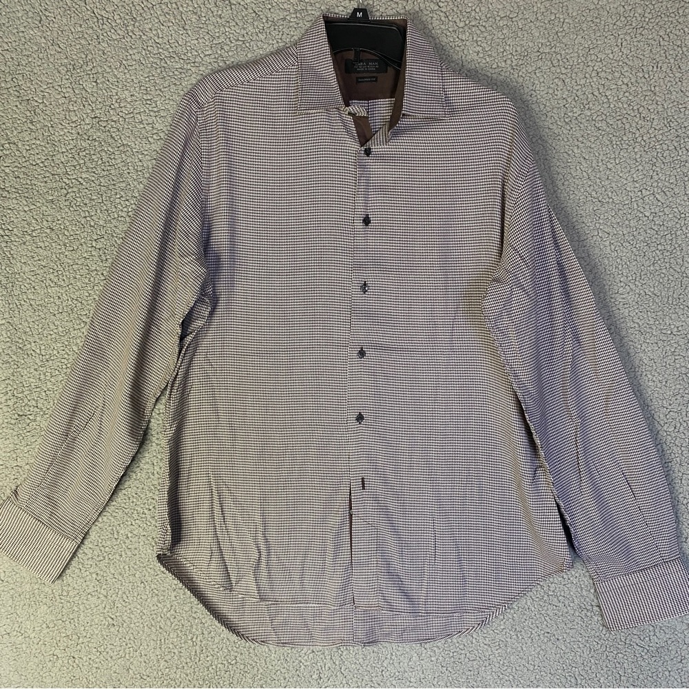 O Zara Man Tailored Fit Button up Shirt Mens Size 16 Office Work